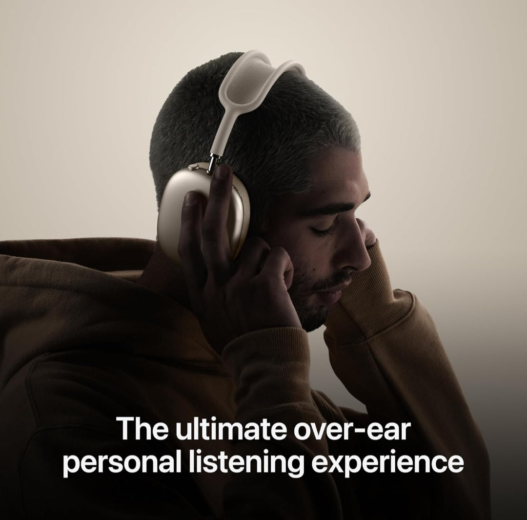 Apple AirPods Max Wireless Over-Ear Headphones, Pro-Level Active Noise Cancellation, Transparency Mode, Personalised Spatial Audio, USB-C Charging, Bluetooth Headphones for  Midnight